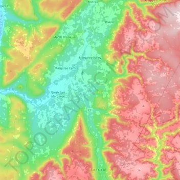 Margaree Valley topographic map, elevation, terrain