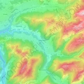 Vacheresse topographic map, elevation, terrain