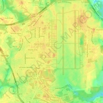 Joint Base Andrews topographic map, elevation, terrain