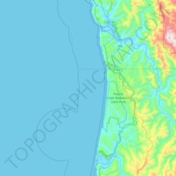 California Coastal National Monument topographic map, elevation, terrain