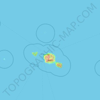 Windward Islands topographic map, elevation, terrain