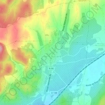 Saint-Nazaire topographic map, elevation, terrain