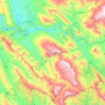 Rawanduz District topographic map, elevation, terrain