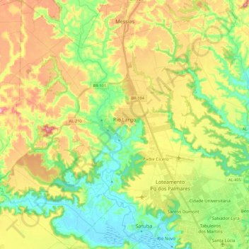 Rio Largo topographic map, elevation, terrain