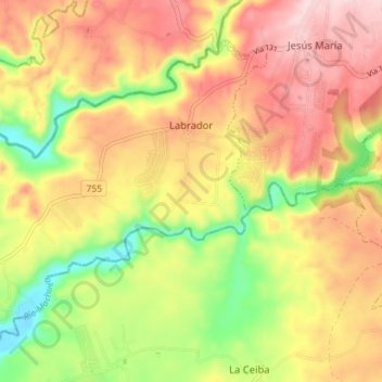 Labrador topographic map, elevation, terrain