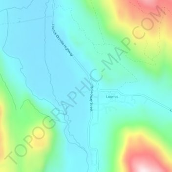 Loomis topographic map, elevation, terrain