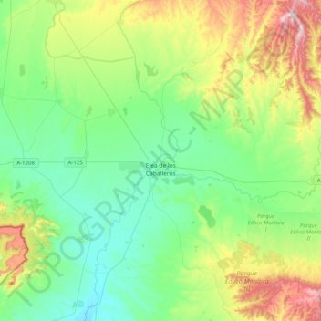 Ejea de los Caballeros topographic map, elevation, terrain