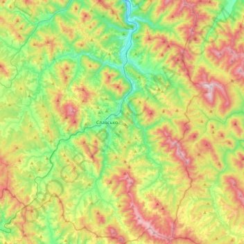 Slavske Settlement Hromada topographic map, elevation, terrain