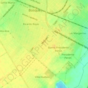 El Rocío topographic map, elevation, terrain