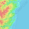 Municipalité régionale de Tracadie topographic map, elevation, terrain