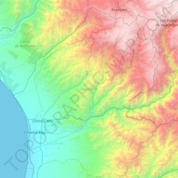 Province of Chincha topographic map, elevation, terrain