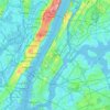 Manhattan Island topographic map, elevation, terrain