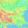 Bulgaria topographic map, elevation, terrain