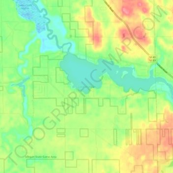 Lake Allegan topographic map, elevation, terrain