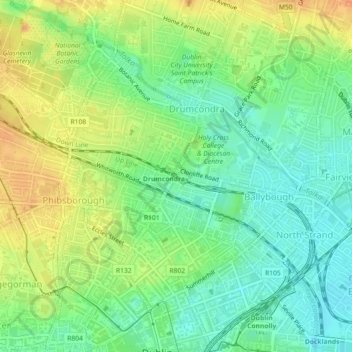 St. George's Parish topographic map, elevation, terrain