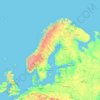 Nordic countries topographic map, elevation, terrain