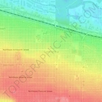 Concordia topographic map, elevation, terrain