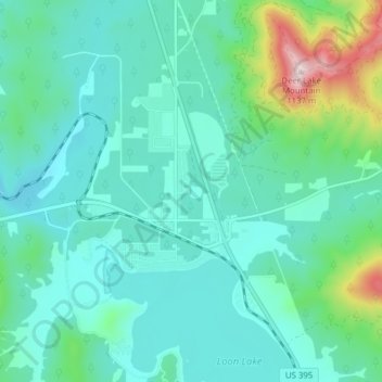 Loon Lake topographic map, elevation, terrain
