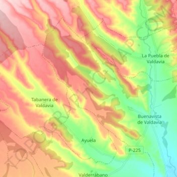 Ayuela topographic map, elevation, terrain
