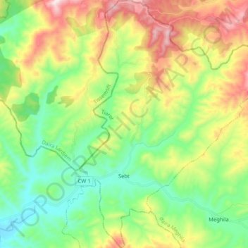 Sebt topographic map, elevation, terrain