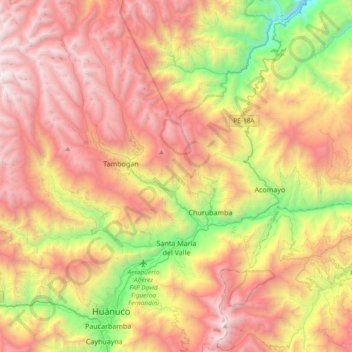 Santa María del Valle topographic map, elevation, terrain