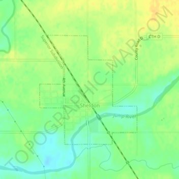 Sheldon topographic map, elevation, terrain