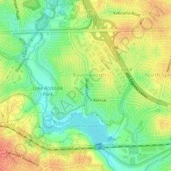 Ravensworth topographic map, elevation, terrain