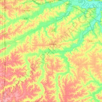 Warren County topographic map, elevation, terrain