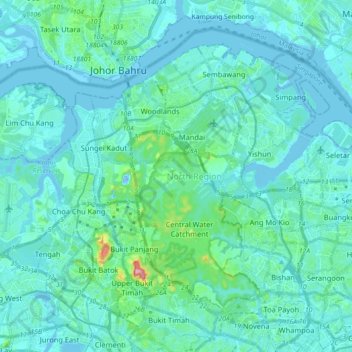 North Region topographic map, elevation, terrain