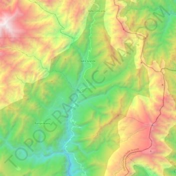 Municipio de Valle Grande topographic map, elevation, terrain
