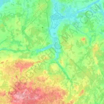 Kambja vald topographic map, elevation, terrain