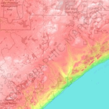 Schroeder Township topographic map, elevation, terrain