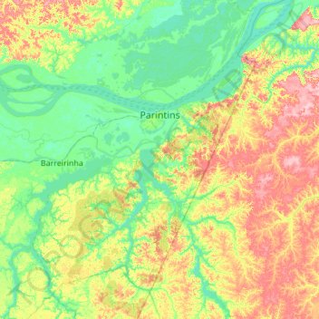 Parintins topographic map, elevation, terrain