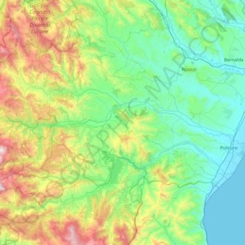 Agri topographic map, elevation, terrain