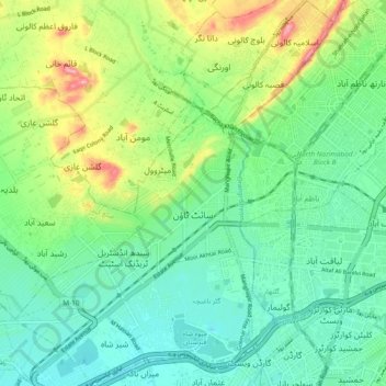 SITE Town topographic map, elevation, terrain