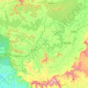 Igatpuri topographic map, elevation, terrain