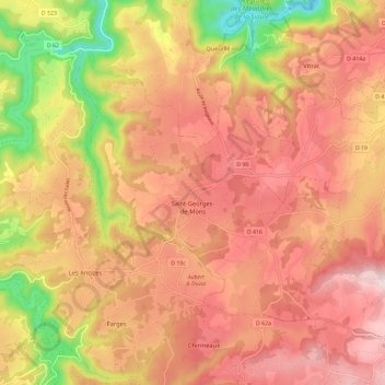 Saint-Georges-de-Mons topographic map, elevation, terrain