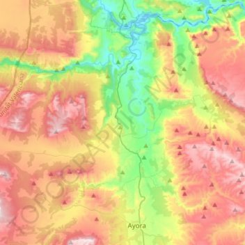 Jarafuel topographic map, elevation, terrain