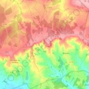 Fay topographic map, elevation, terrain