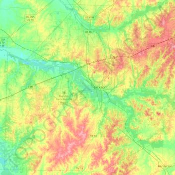 Madison County topographic map, elevation, terrain