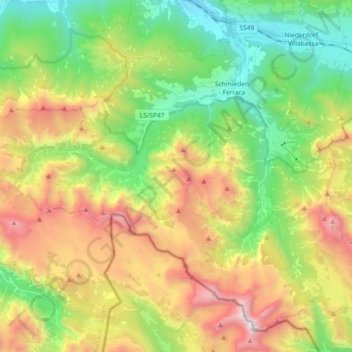 Prags - Braies topographic map, elevation, terrain