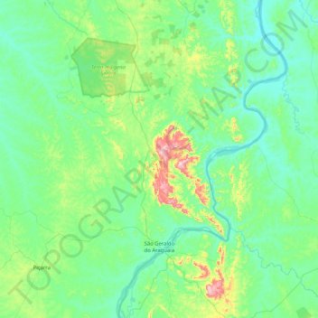 São Geraldo do Araguaia topographic map, elevation, terrain