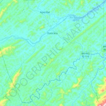 Itaocara topographic map, elevation, terrain