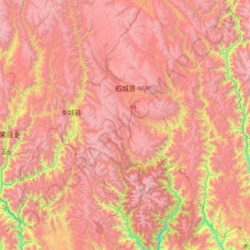 Daocheng County topographic map, elevation, terrain