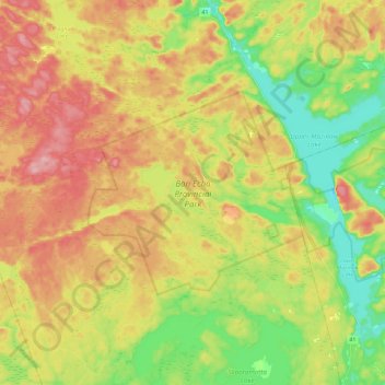 Bon Echo Provincial Park topographic map, elevation, terrain
