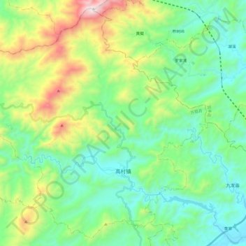 高村镇 topographic map, elevation, terrain