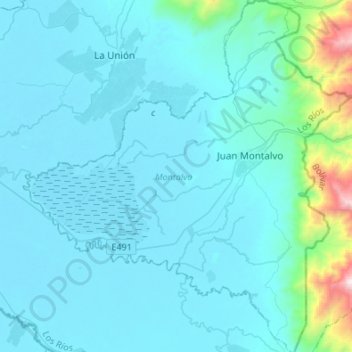 Montalvo topographic map, elevation, terrain