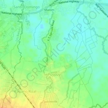 Puypuy topographic map, elevation, terrain