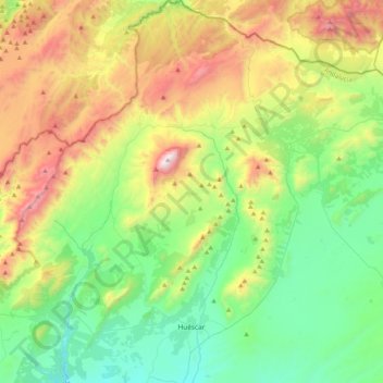 Huéscar topographic map, elevation, terrain