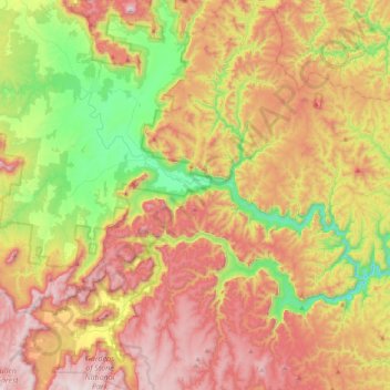Glen Davis topographic map, elevation, terrain
